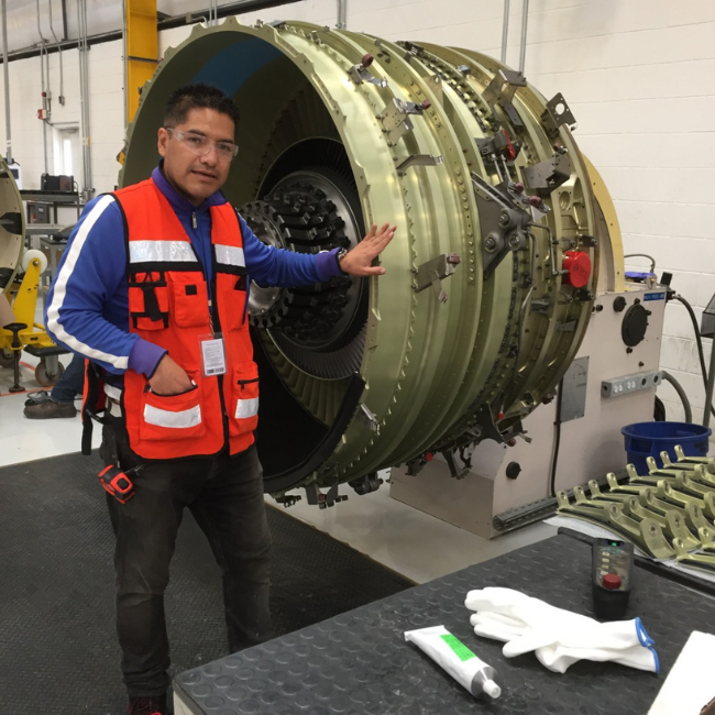 Tapetes antigolpes para ensamble de turbinas.